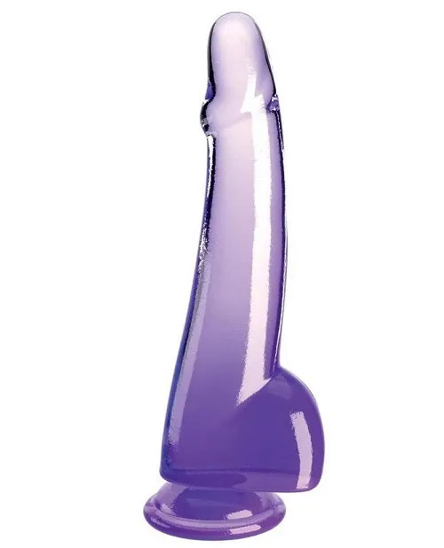 Dildos Pipedream Products King Cock Clear Dildo with Balls 10in Purple