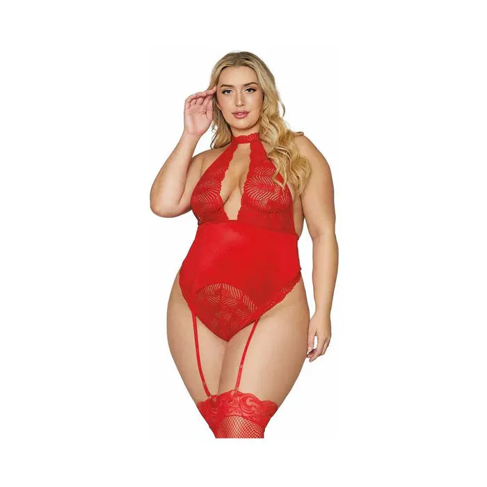 DREAMGIRL Vibrators Dreamgirl Garter Teddy Lipstick Red OS Queen