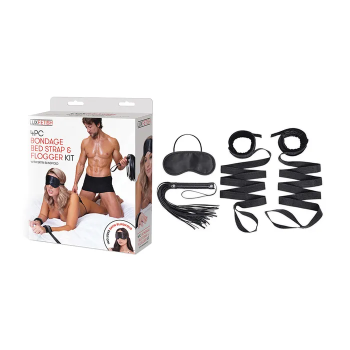 Electric Eel Inc Couples Lf Bondage Bed Strap Flogger 4Pc Kit