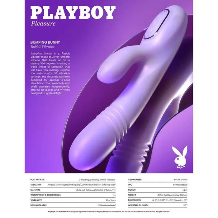 Evolved Novelties Female Sex Toys Playboy Bumping Bunny GSpot Vibrator with Warming Function