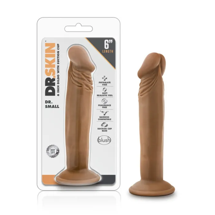 Female Sex Toys Blush Dr Skin Dr Small 6In Dildo Mocha