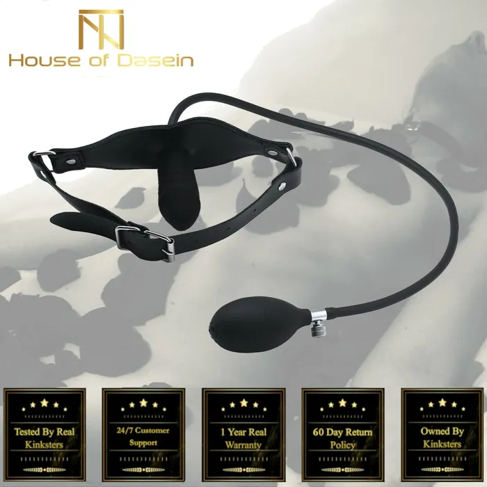 Female Sex Toys House of Dasein Gags Inflatable Mouth Expandable Dildo Gag Slave Bdsm Bondage Restraints