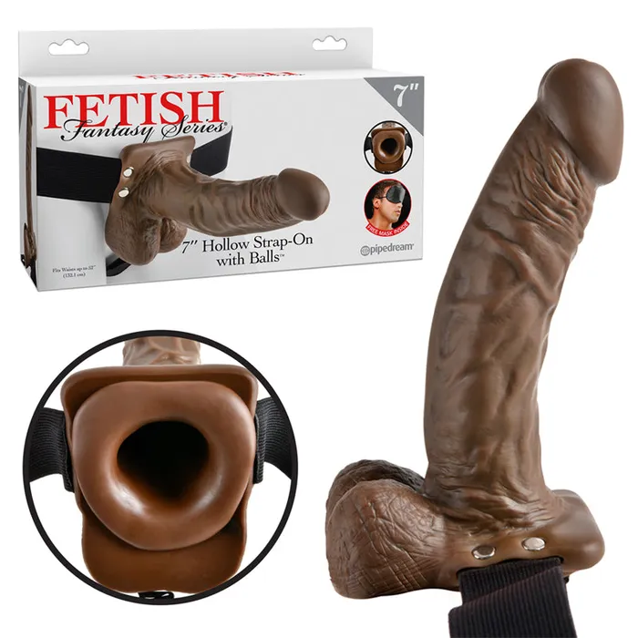 Ff 7In Hollow StrapOn WBalls Br Pipedream Female Sex Toys