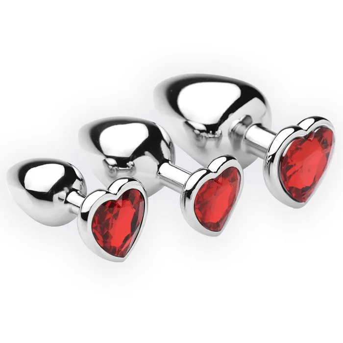 Frisky Male Sex Toys Frisky Chrome Hearts 3 Piece Anal Plugs With Gem Accents