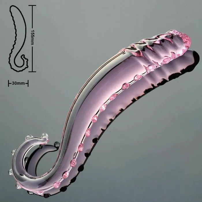 Glass Dildos Pink Tentacle Dildo Crystal Penis Glass Rod Anal Spot Dong House of Dasein Dildos