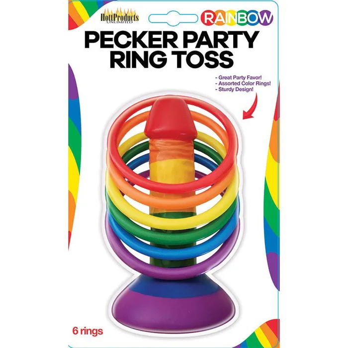 Hott Products Unlimited Male Sex Toys Rainbow Pecker Party Ring Toss