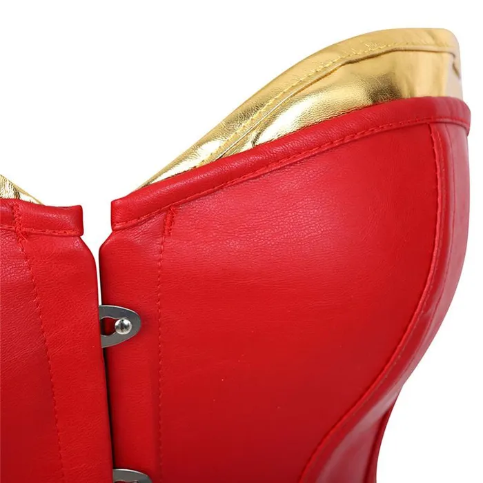 House of Dasein Corsets Wonder Woman Faux Leather Corset Costume With Blue Pants Cosplay Superhero Male Sex Toys