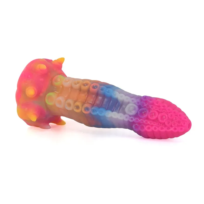 House of Dasein Fantasy Dildos Monster Fantasy Dildo Silicone Realistic Rainbow Colour Anal Plug Flexible Anal