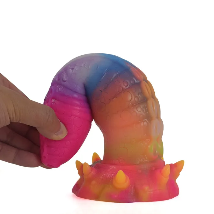 House of Dasein Fantasy Dildos Monster Fantasy Dildo Silicone Realistic Rainbow Colour Anal Plug Flexible Anal