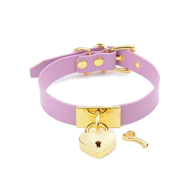 House of Dasein Vibrators Collars Leashes Kawaii Leather Collar Locket Love Heart Harajuku Bdsm Sub Slave Punk Choker