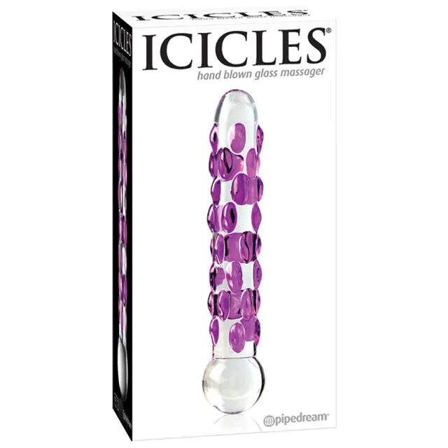 Icicles No 7 Glass Wand ClearPurple Pipedream Dildos