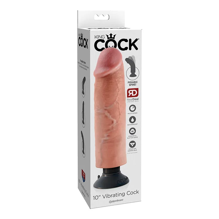 King Cock 10In Vibrating Cock Flesh Pipedream Dildos