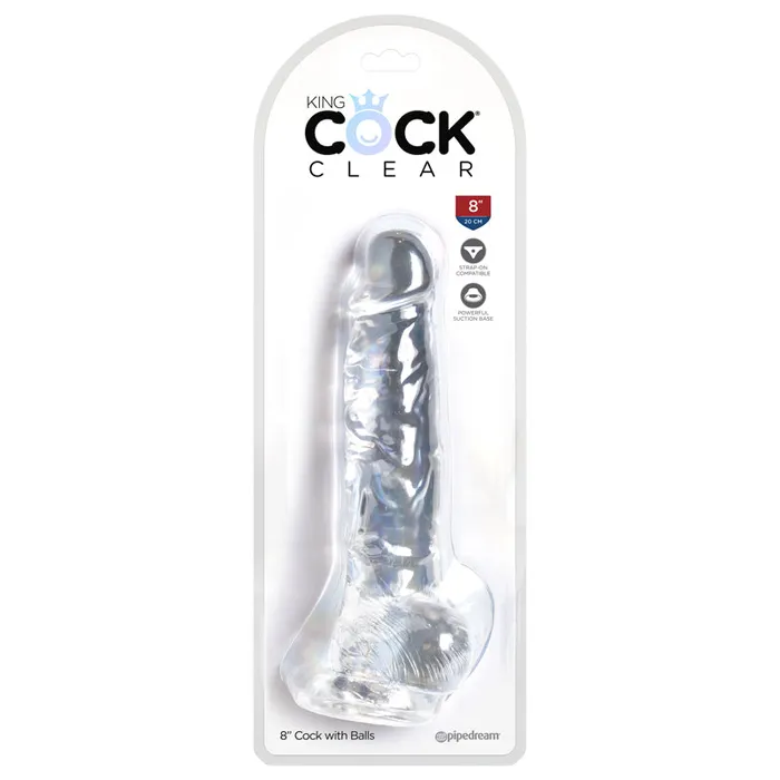 King Cock Clear 8In Cock With Balls Pipedream Dildos