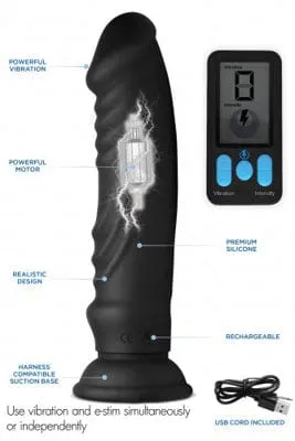 Landco Vibrators Zeus EStim Vibrating Dildo