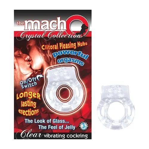 Macho Crystal Cockring Clear Vibrating Macho Anal