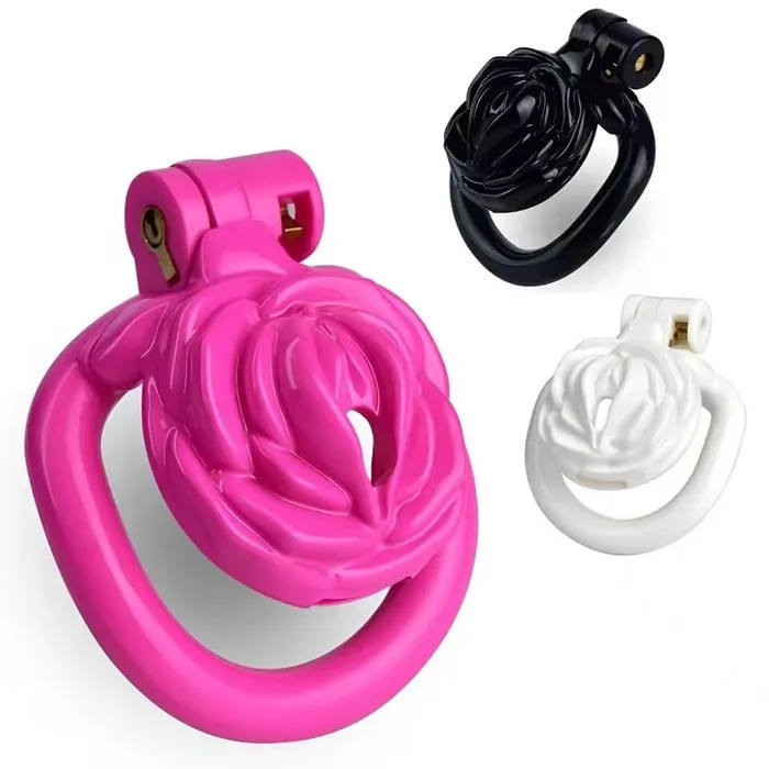 Male Sex Toys CHASTITY CAGE CO 3D Small Sissy Rose Chastity Cage