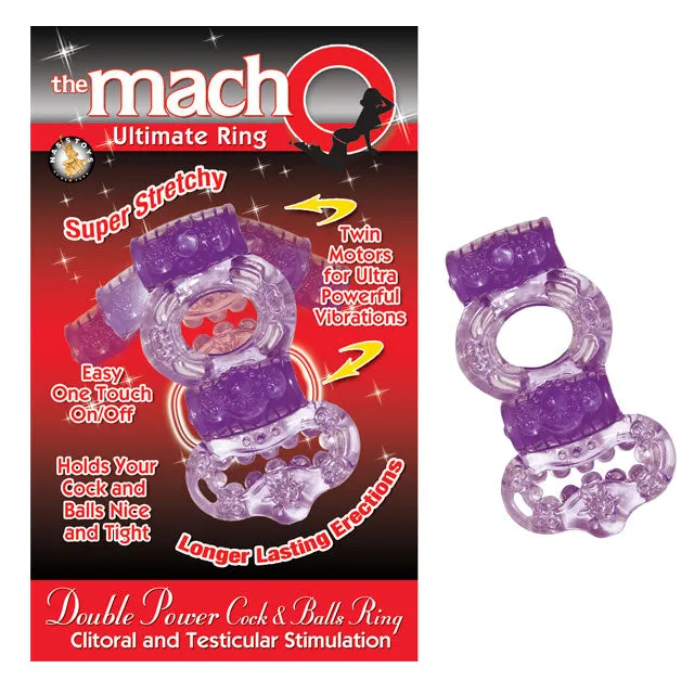 Male Sex Toys Macho 2X Power CockBall Ring Purple Nasstoys