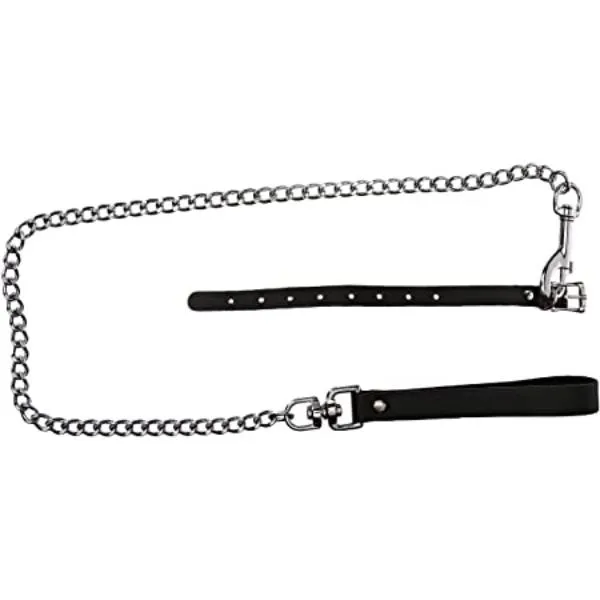 Male Sex Toys Stockroomcom Kinklab Buckling Cock Ring and Chain Leash Set