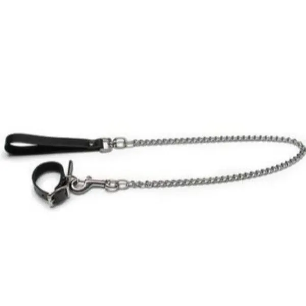 Male Sex Toys Stockroomcom Kinklab Buckling Cock Ring and Chain Leash Set