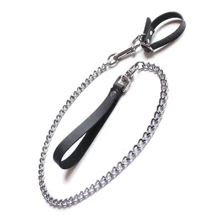 Male Sex Toys Stockroomcom Kinklab Buckling Cock Ring and Chain Leash Set