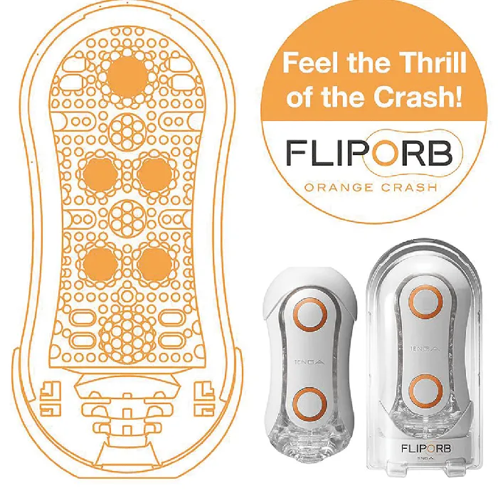 Male Sex Toys Tenga Tenga Flip Orb Masturbator Orange Crash