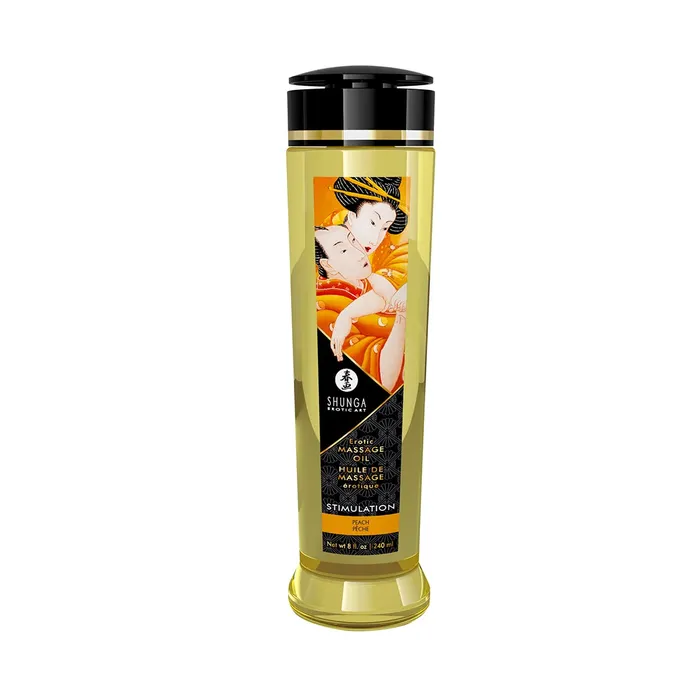 Massage Oil Stimulation Peach 8Oz Shunga Couples