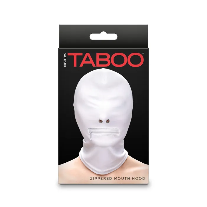 New Sensations Novel Vibrators Hustler Taboo Zippered Mouth Hood White
