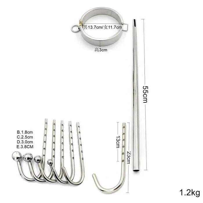 NonVibrating Butt Plugs Stainless Steel Collar Slave Posture Bar Anal Hook Bondage Bdsm Restraints Kit House of Dasein Anal