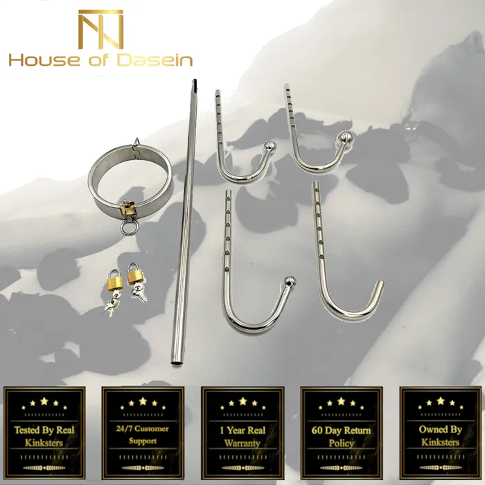 NonVibrating Butt Plugs Stainless Steel Collar Slave Posture Bar Anal Hook Bondage Bdsm Restraints Kit House of Dasein Anal