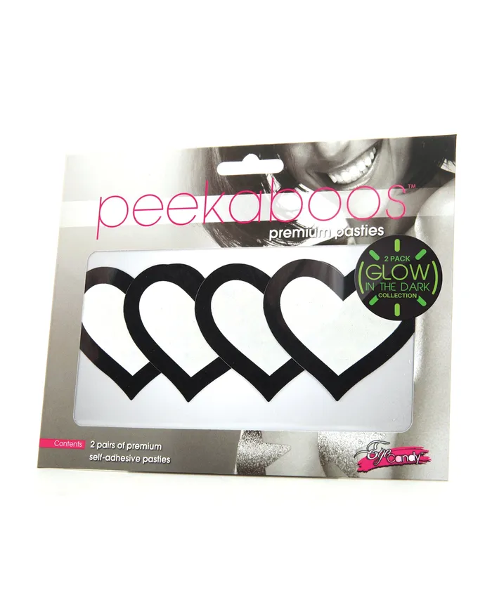 Peekaboo Glow in the Dark Hearts Pack of 2 Peekaboos Dildos