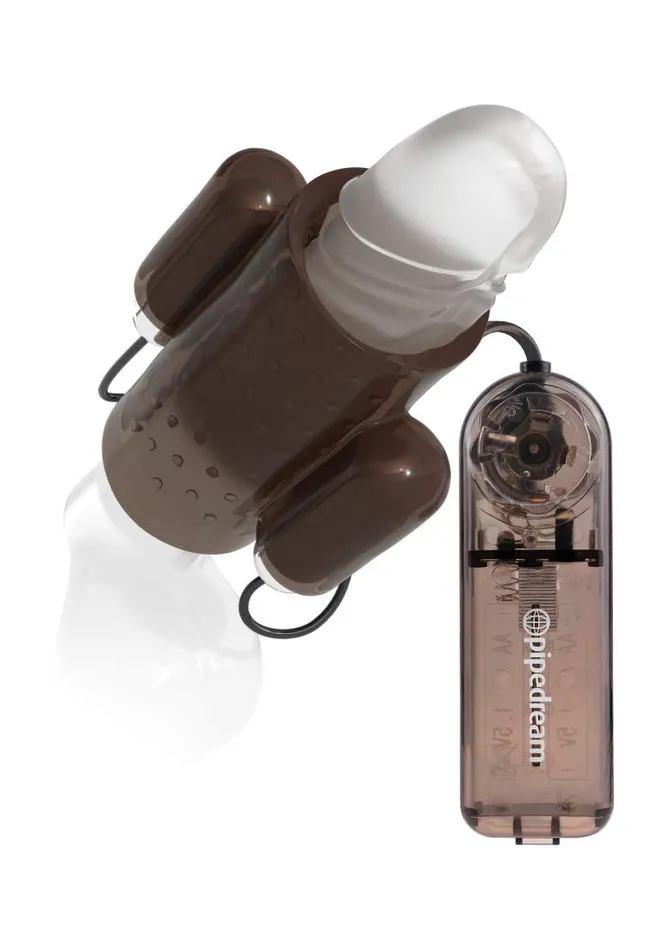 Pipedream Male Sex Toys Pipedream Products Classix Dual Vibrating Penis Sleeve Smoke