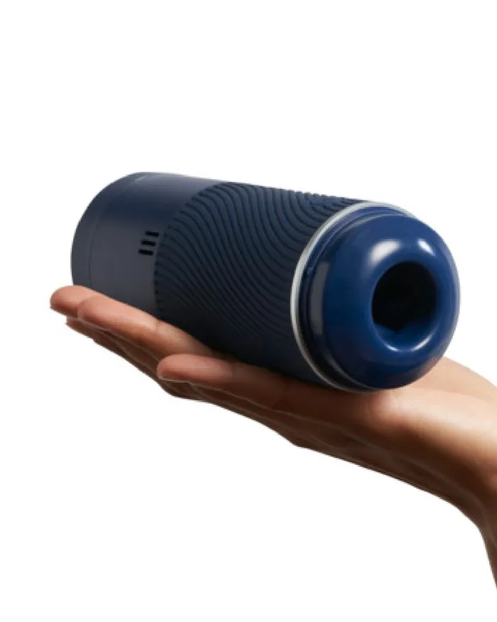 Pow Double Ended Manual Silicone Stroker with Suction Control Blue Arcwave Male Sex Toys