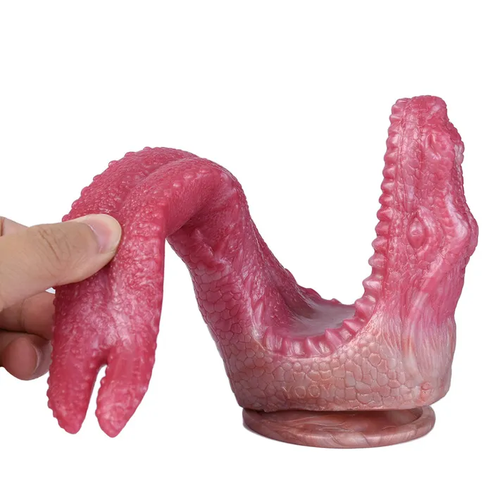 Realistic Dildos Dragon Tongue 22 Centimeter Silicone Double Dildos Women Sex Toys House of Dasein Female Sex Toys