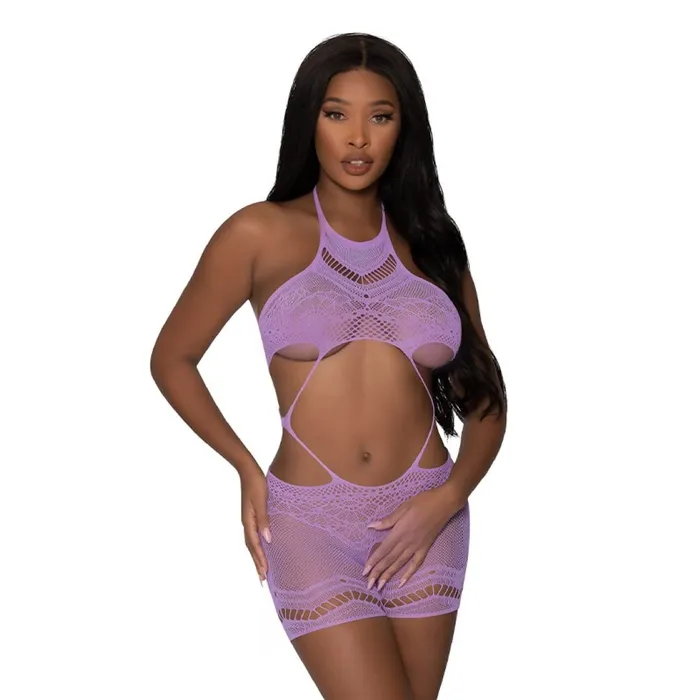 Seamless Crotchless Romper Lavender OS Magic Silk Vibrators