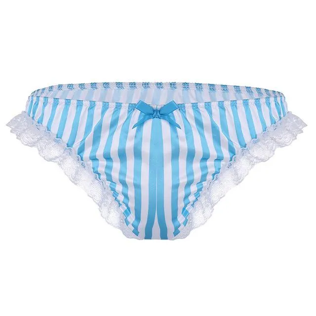 Sissy Gina Ruffle Lace Stripe Pattern CHASTITY CAGE CO Couples