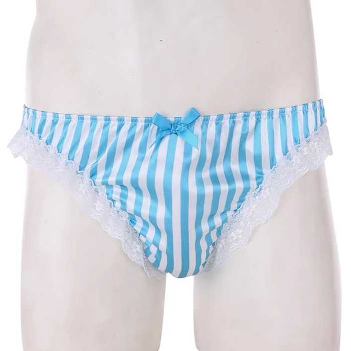 Sissy Gina Ruffle Lace Stripe Pattern CHASTITY CAGE CO Couples