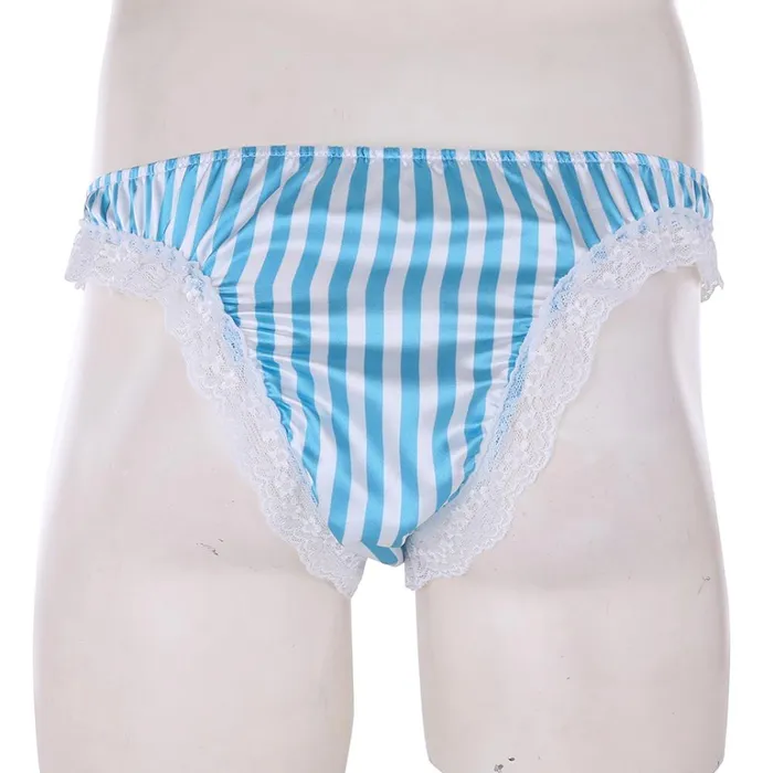 Sissy Gina Ruffle Lace Stripe Pattern CHASTITY CAGE CO Couples