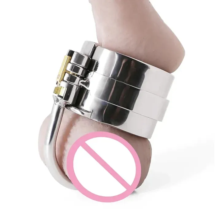 Stainless Steel Testicle Ball Cock Ring CHASTITY CAGE CO Male Sex Toys