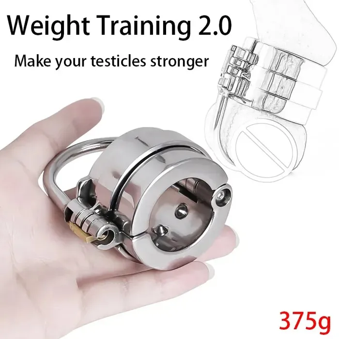 Stainless Steel Testicle Ball Cock Ring CHASTITY CAGE CO Male Sex Toys