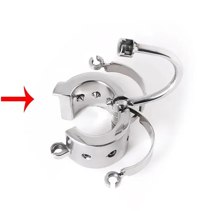 Stainless Steel Testicle Ball Cock Ring CHASTITY CAGE CO Male Sex Toys