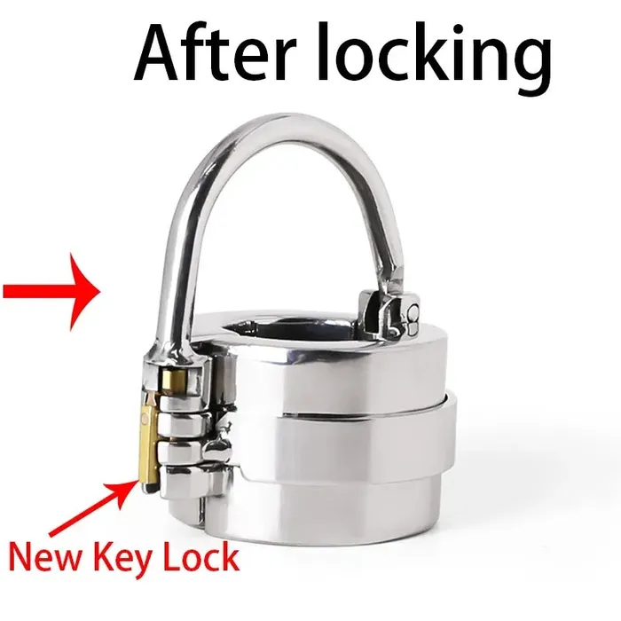 Stainless Steel Testicle Ball Cock Ring CHASTITY CAGE CO Male Sex Toys