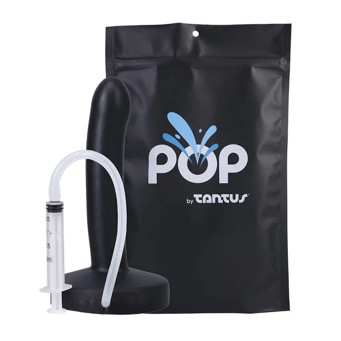 Tantus Pop Slim Squirting Dildo Blk Bag Tantus Female Sex Toys