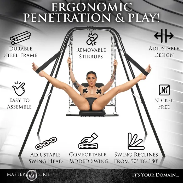 Throne Adjustable Sex Swing With Stand XR Brands Male Sex Toys