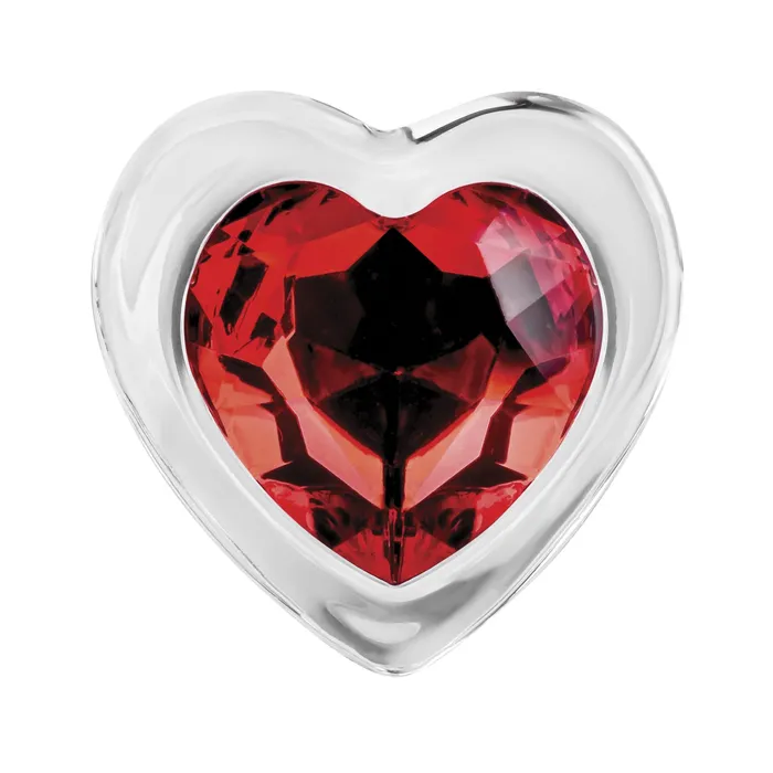 Unknown Anal Adam Eve Red Heart Gem Glass Plug Medium
