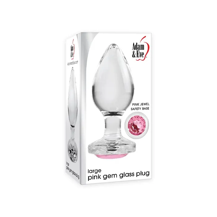 Unknown Female Sex Toys Adam Eve Pink Gem Glass Plug Large