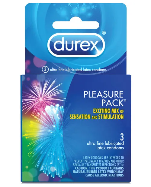 Vibrators Durex Durex Condom Pleasure Pack Box of 3