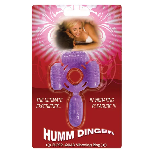 Vibrators Hott Products Unlimited Humm Dinger Super Quad Purple