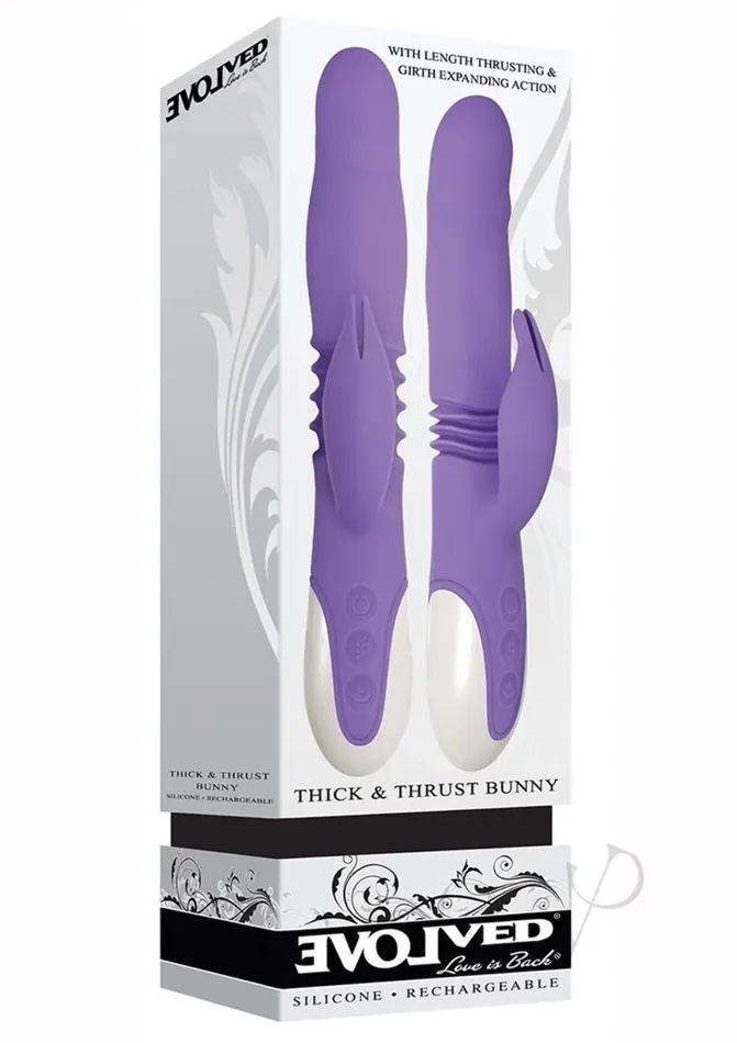 Vibrators The Evolved The Evolved En2872 Thick Thrust Rabbit Vibrator Purple Vibrators The Evolved The Evolved En2872 Thick Thrust Rabbit Vibrator Purple