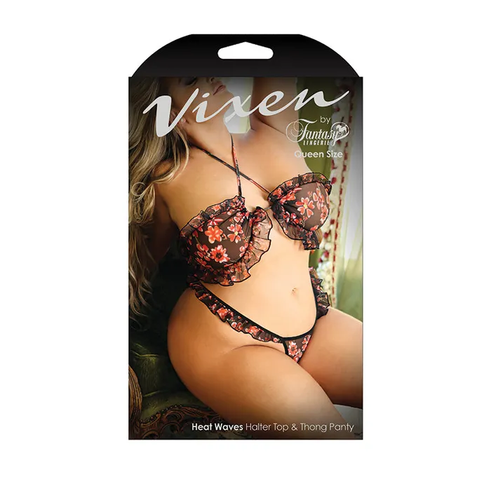 Vixen Heat Waves Floral Print Queen Fantasy Lingerie Vibrators