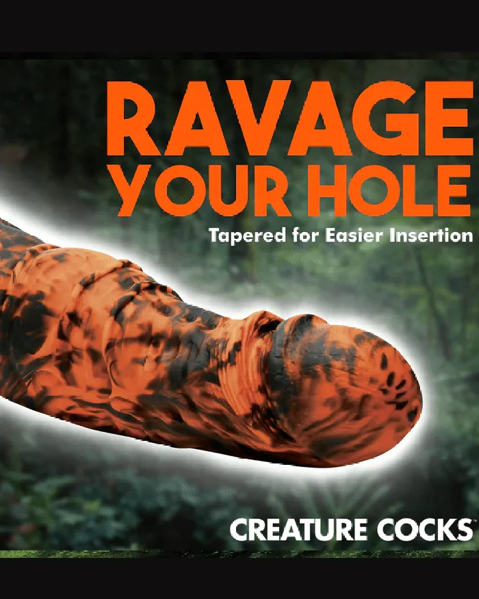 XR Brands Female Sex Toys Sabertooth 11 inch Tiger Fantasy Dildo with Suction Cup